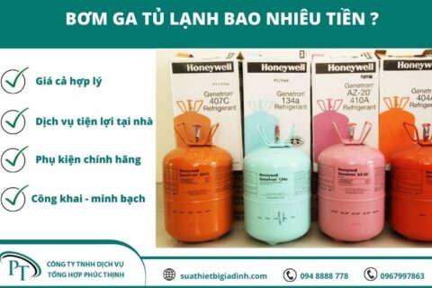 Bơm ga tủ lạnh bao nhiêu tiền?